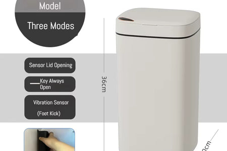 16L Smart Bathroom Trash Can White Non-Contact Narrow Smart Sensor Trash Can Smart Home Automatic Bagging Electronic Trash Can